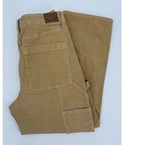 American‎ Eagle Corduroy Pants Womens 8 SHORT Beige Carpenter Pants Stretch Fall